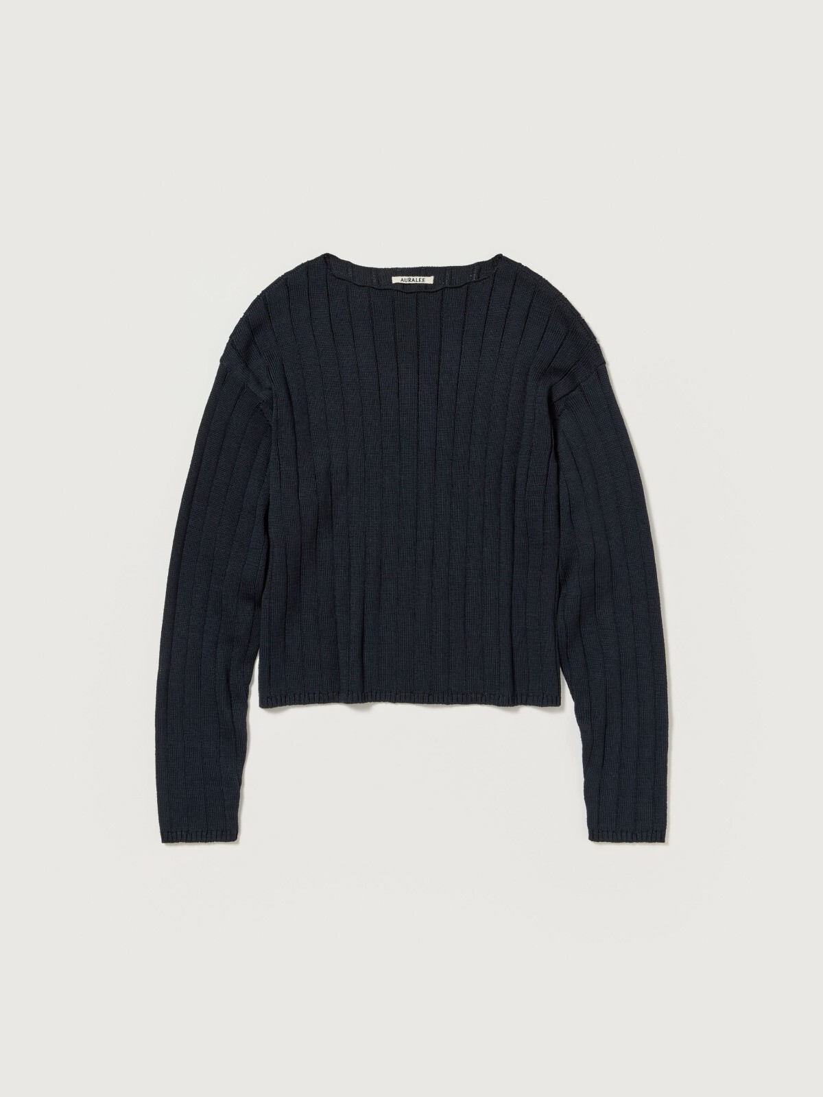 ASK availability First)AURALEE FLAT CORD YARN WIDE RIB KNIT