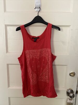 Ksubi Red Cotton Tank Top Size M