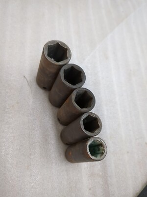 5 Pieces Deep 6 Point Impact Socket 3/8 Drive 1/2'' Thru 3/4''