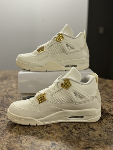 Pre-owned Jordan Air  4 Retro Metallic Gold (w) Aq9129-170 In Sail/metallic Gold-black