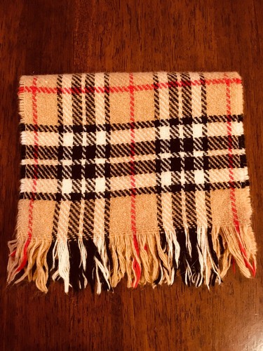 JAMES PRINGLE WEAVERS Scarf Camel Thomson Tartan Plaid Novacheck Scotland #190