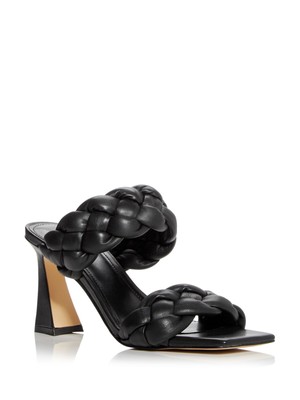 

MARC FISHER Женские черные кожаные босоножки на каблуке без шнуровки Hammy Toe Flare, Черный, MLHAMMY