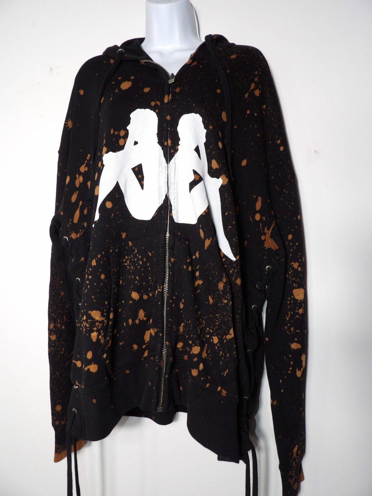 Faith Connexion XS Hoodie Kappa Bleached Zip Sweat Laced