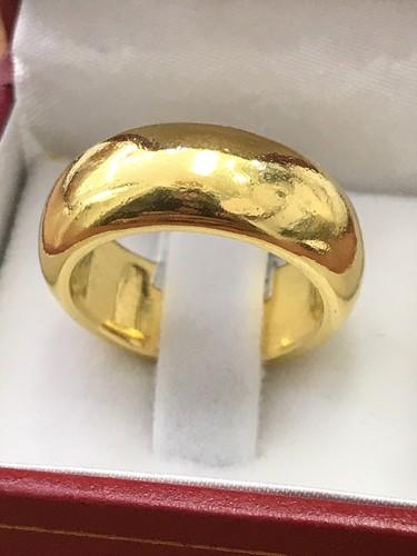 Pre-owned Luckyhhhjewelry 24k Solid Yellow Gold Custom Handmade Band Ring Any Size 5 -13 15 Grams