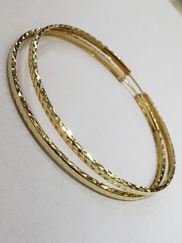 Pre-owned Love Jewels Inc Large Big 14k Yellow Gold Hoop Earrings 2.75 Inches Long 70 Mm