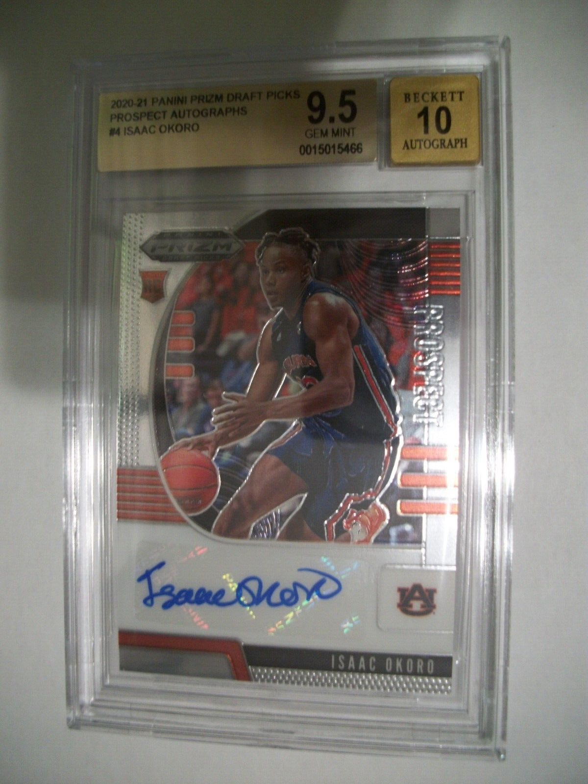 ISAAC OKORO 2020-21 Panini Prizm Draft Picks AUTO BGS GEM