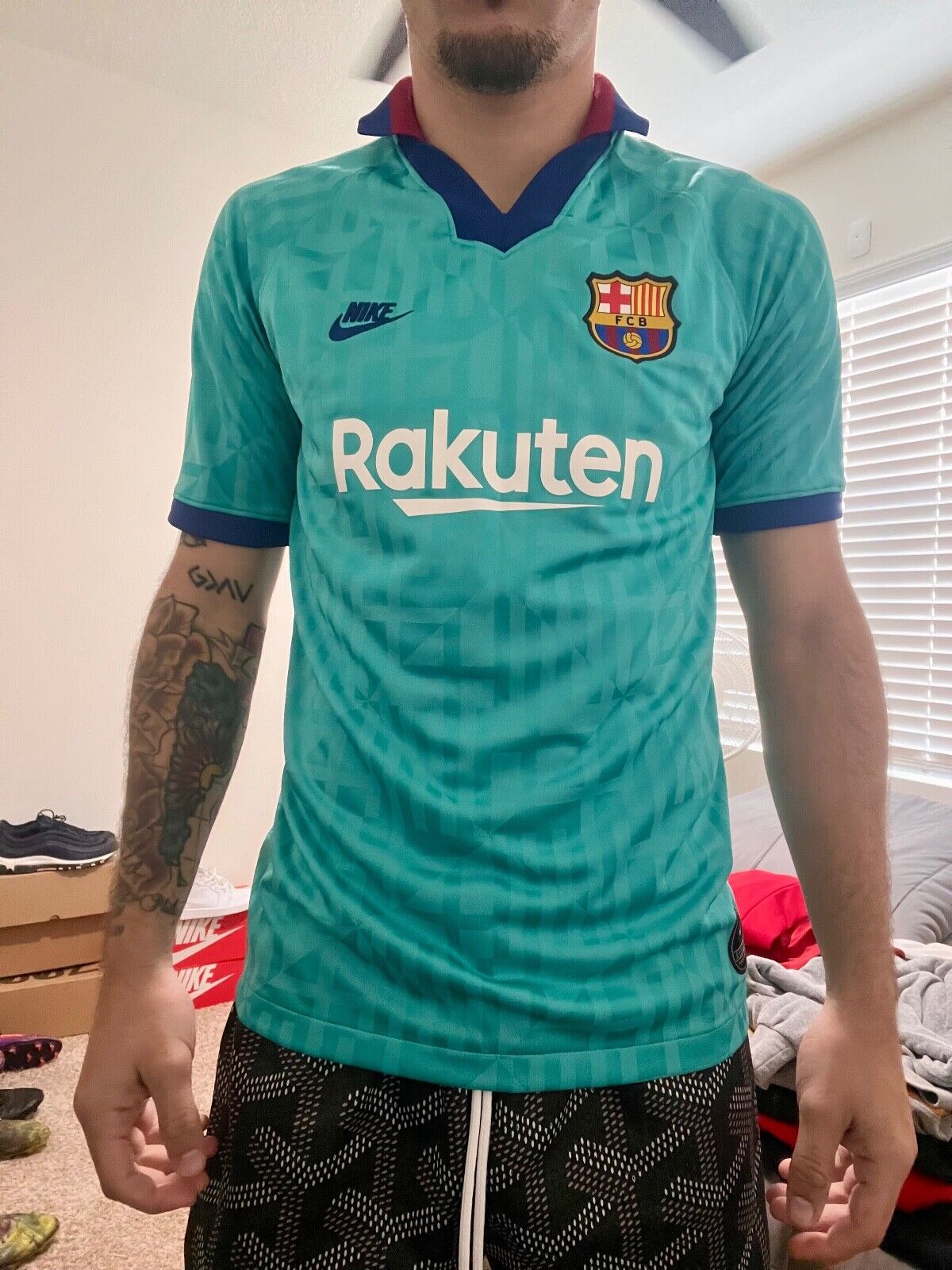 Rare Nike Soccer Athletic Shirt Jersey Blue FCB Barcelona Rare Nike Soccer Athletic Shirt Jersey Blue FCB Barcelona