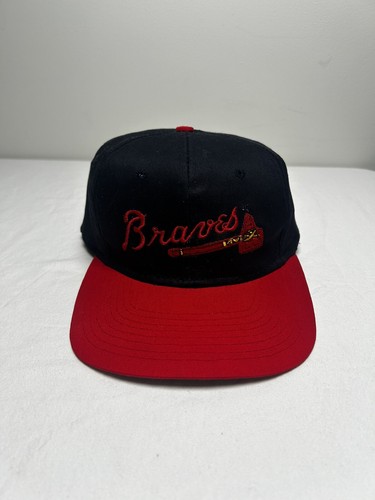 帽子 Vintage Atlanta Braves Snapback CAP NAVY Vintage Atlanta Braves Hat Snapback Navy Blue Red Outdoor