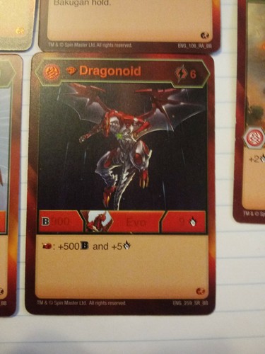 Bakugan Brawler Battle Planet Card Lot of (5) Pyrus Dragonoid Inferno etc..