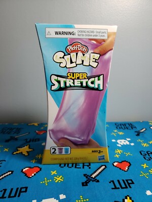Play-Doh SLIME SUPER STRETCH PURPLE AND BLUE 2 Pack NEW SEALED!