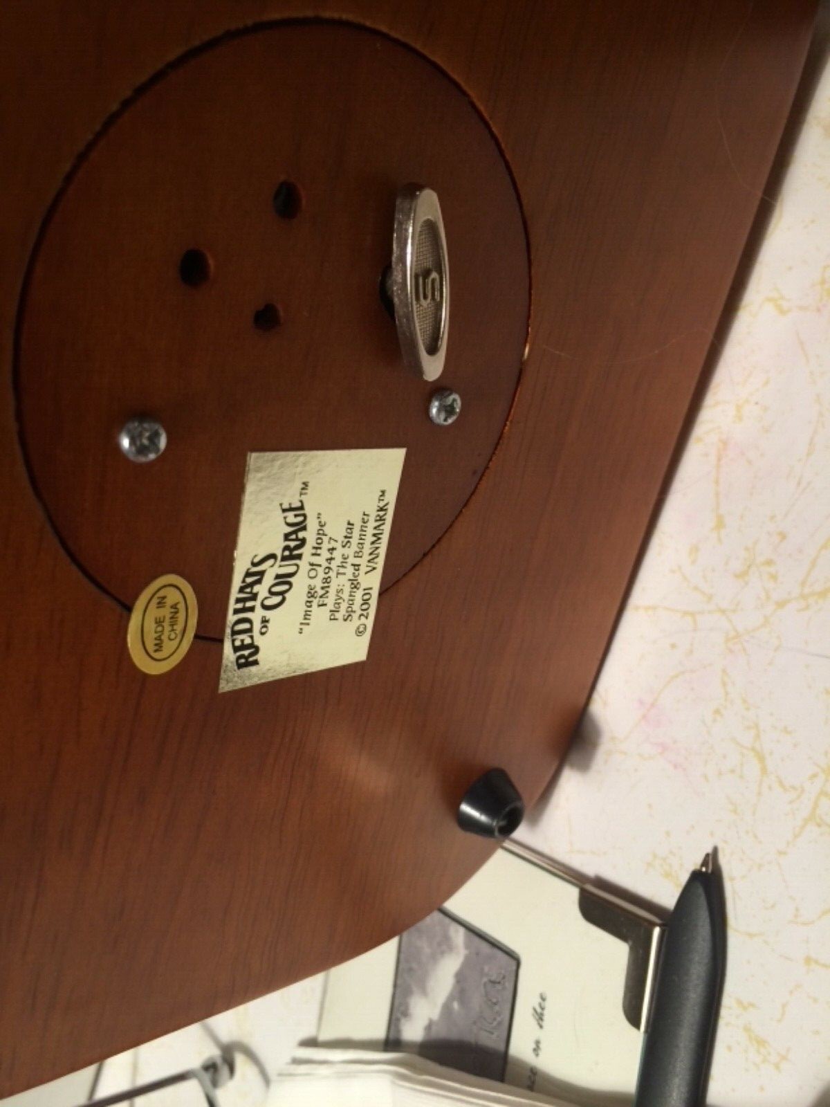 WTC Vanmark Red Hats Of Courage Image Of Hope 9/11 Music Box Figurine WTC