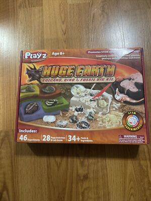 Playz Huge Earth Volcano, Dinosaur & Fossil Dig Kit Stem Science Kit for Kids