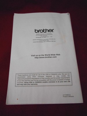 Brother Fax 775 775Si Fax Machine Original Owner's Manual