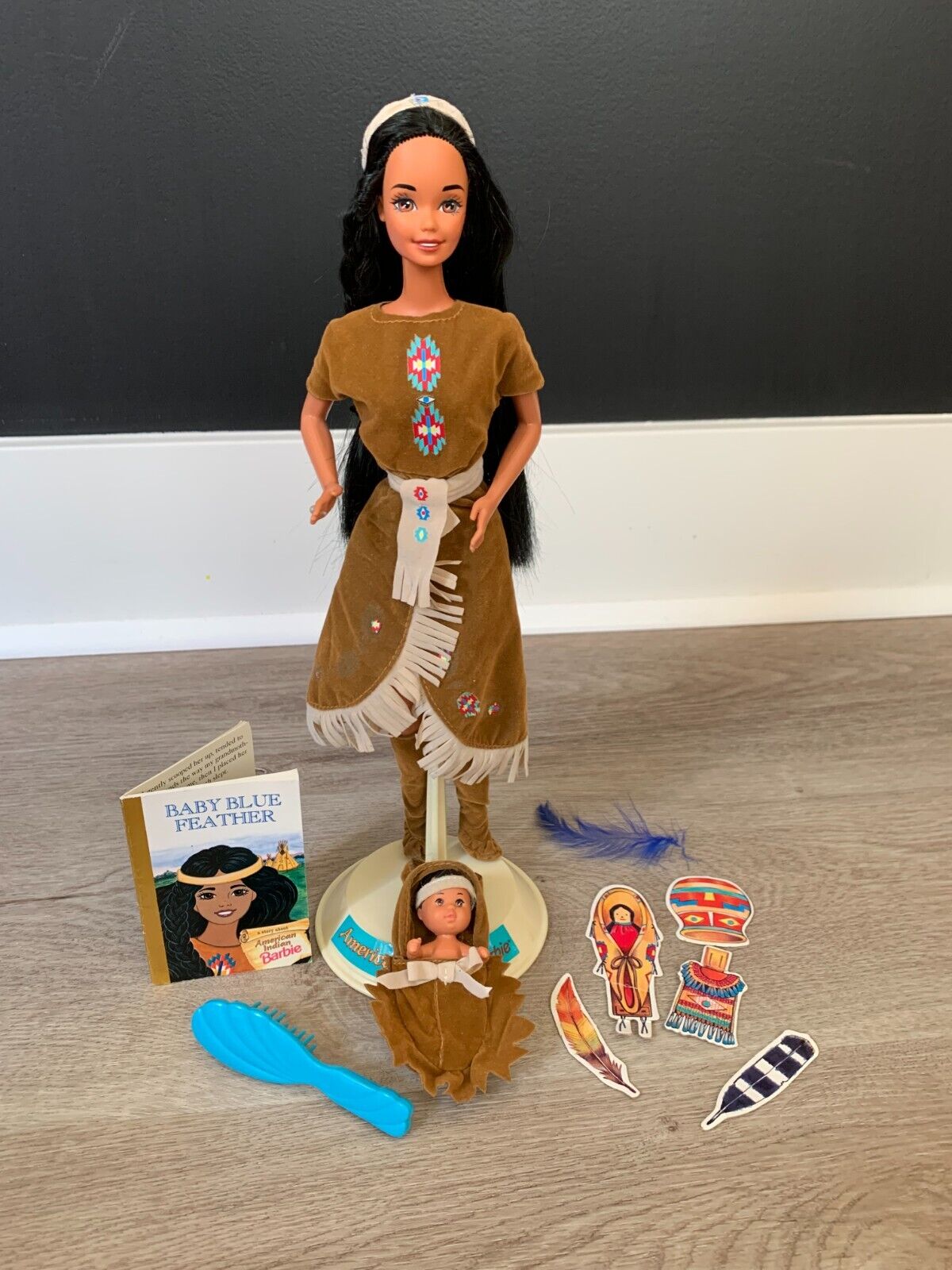Vintage 1995 American Indian Barbie Doll with Baby American Vintage 1995 American Indian Barbie Doll with Baby American