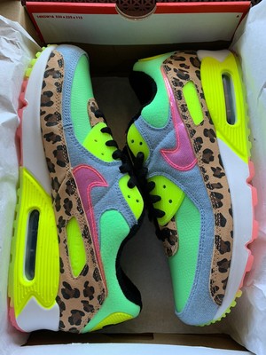 air max 90 trainers illusion green sunset pulse