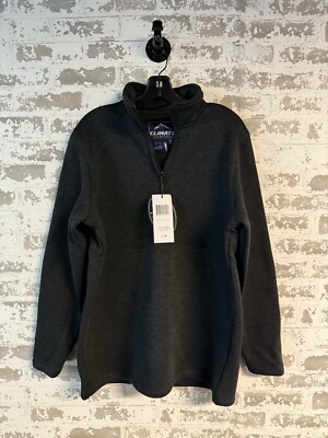 NEW - Climate Concepts 1/4 Zip Fleece Sweater - Charcoal Grey - MEDIUM