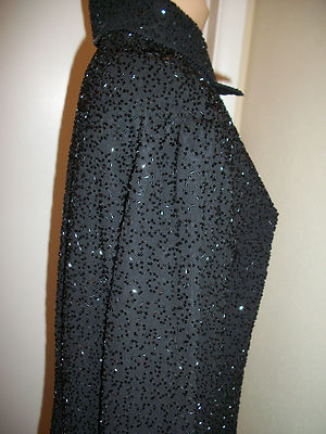 J LAXMI CARDIGAN BLAZER SZ 2X GLASS BEADED JACKET WEDDING MOTHER OF BRIDE GROOM