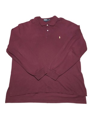 

RALPH LAUREN Мужская бордовая футболка-поло на пуговицах верескового цвета, Burgundy, 710761017010