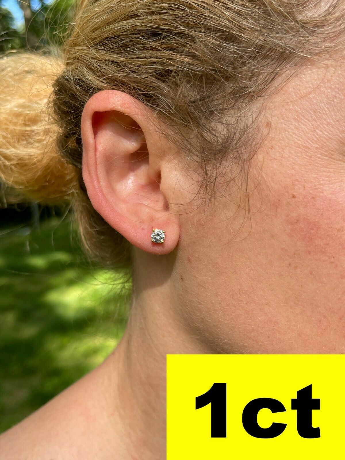 Solid 14k Yellow Gold Real Moissanite Stud Earrings 0.2-8ct Mens Ladies Iced