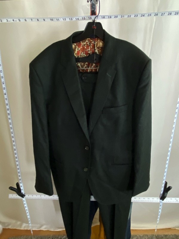 Hand Tailored Skull Lined Rick Tocchet 2 PC SUIT JACKET COAT PANTS 46L 37x 32.5