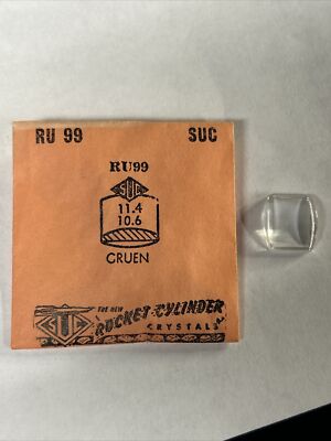 RU 99 SUC Rocket Cylinder Crystals Watch Gruen 11.4 10.6