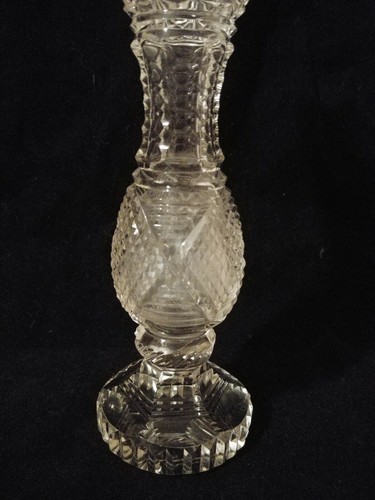 Anglo-Irish Cut Crystal Glass Bud Vase, Georgian Style