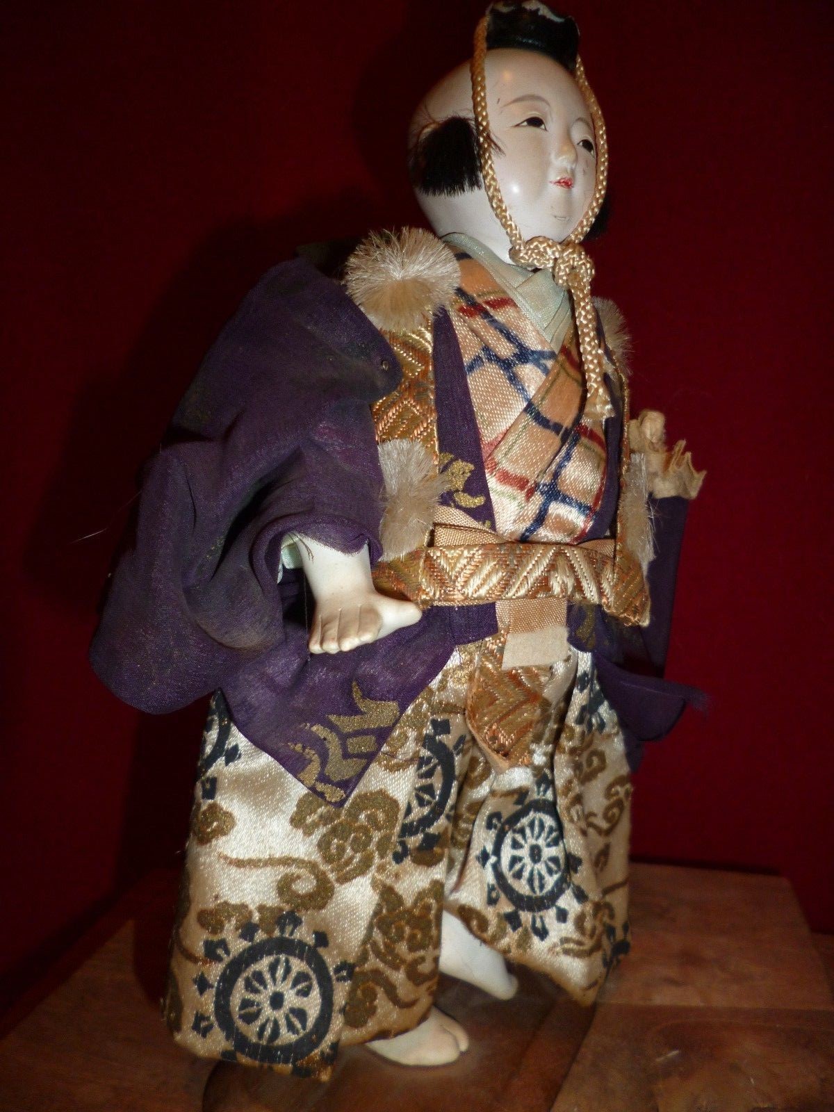 ANTIQUE JAPANESE THEATER PERFORMERS ORIGINAL WOOD BOXES & DISPLAY STANDS