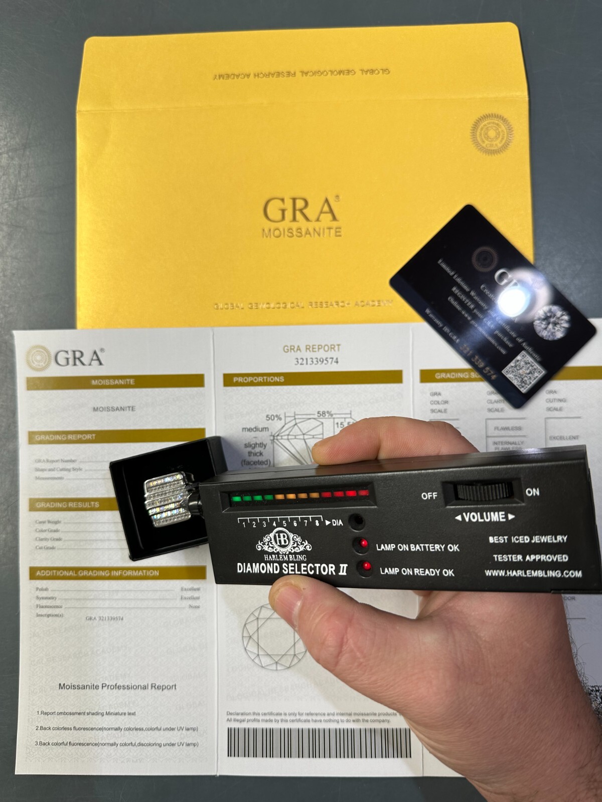 Pre-owned Pinky Moissanite Baguette Ring Real 925 Silver Iced Hip Hop  Pass Diamond Tester