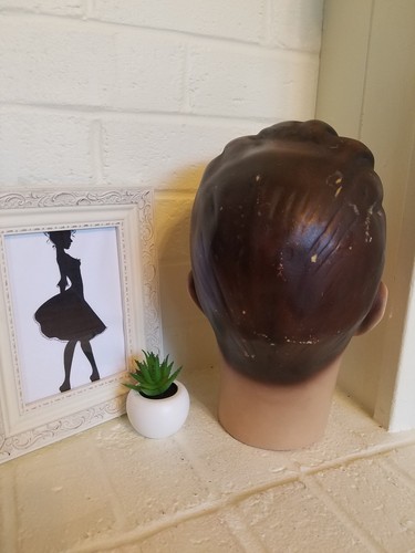 Vintage Male Mannequin Bust Full Size Head Hand Painted