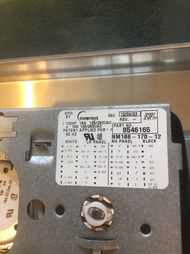 Whirlpool Timer-invensys #WPL-8546165 Backsplash Control Switch Working