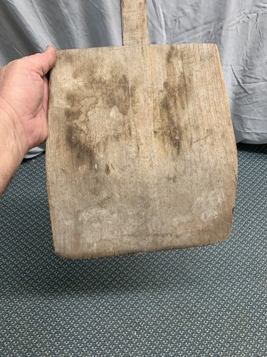 Antique Primitive Wood Shovel Handmade Signed