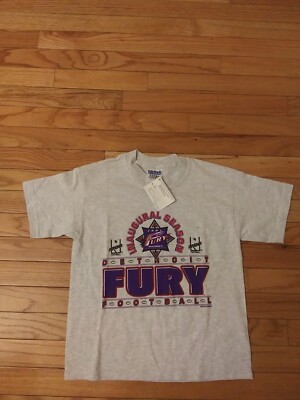 Detroit Fury AFL Vintage Gildan 2001 Inaugural Season Shirt NWT Youth M (10-12)