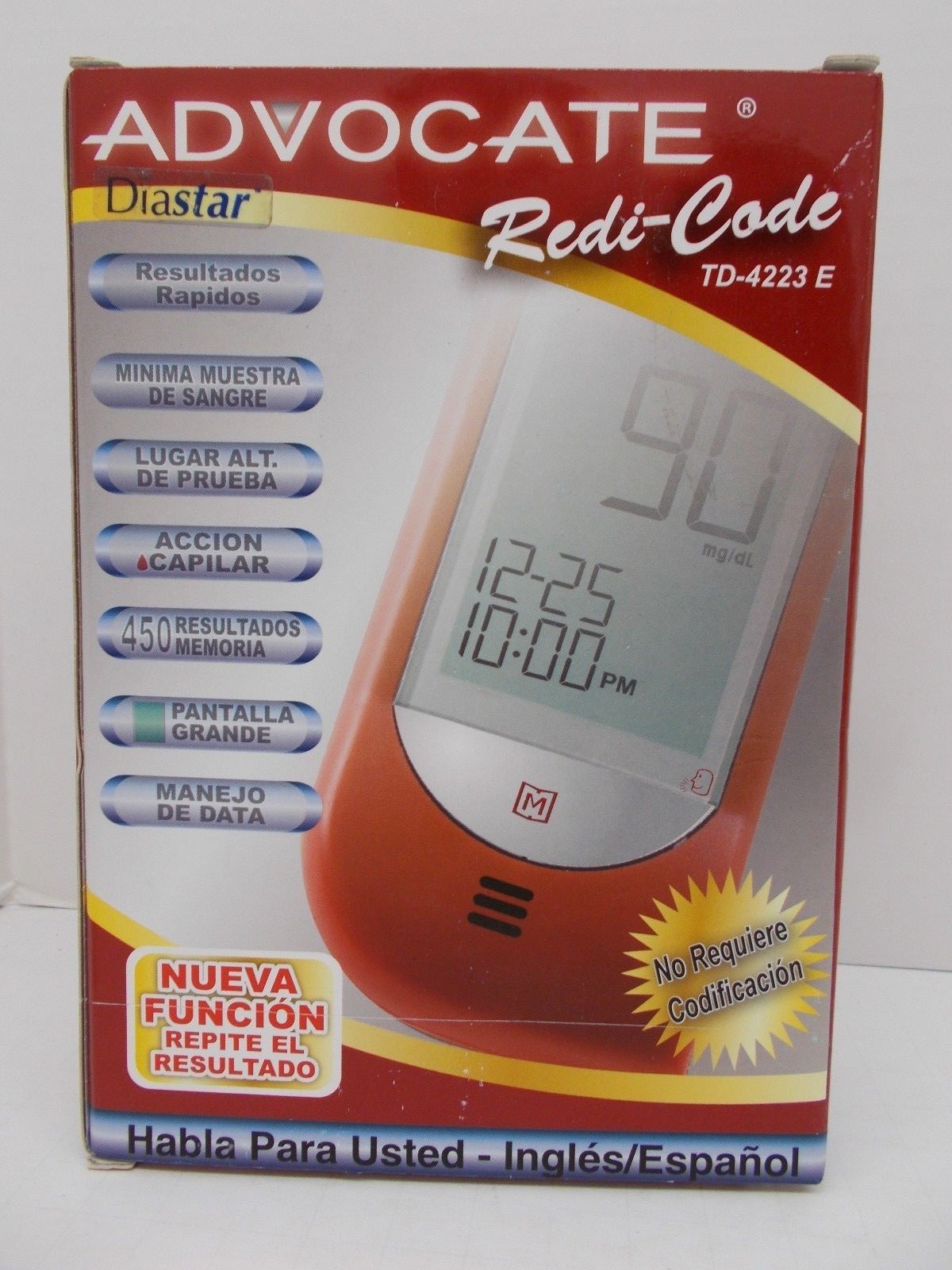 NEW Advocate Redi-Code Speaking Glucose Meter Monitoring Kit & 100 Lancets