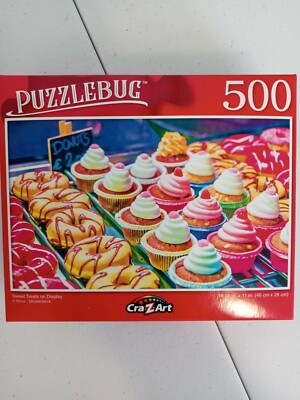 Puzzlebug 500 pc jigsaw SWEET TREATS ON DISPLAY 18.25X11 BN FREE SHIP