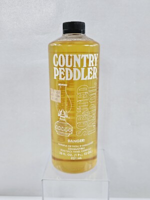 Vintage 1990 Orange Kaadan 28oz Country Peddler Lamp Oil (Burns 44 Hours)
