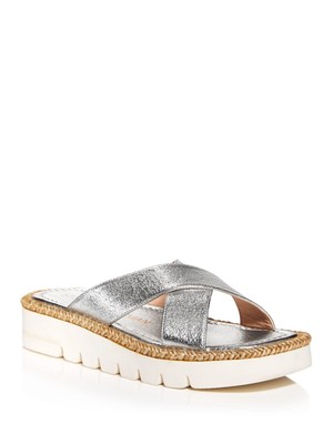 Женская серебряная платформа STUART WEITZMAN 1/2 от Roza Wedge Slide Sals 7.5 B