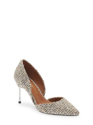 KURT GEIGER/ Лондонские женские туфли-лодочки в бежевую клетку на каблуке-сигарете D Orsay Bond 36