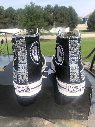 Pre-owned Converse Crystallized Greenbay  Bling-custom-made Any Team Any Sport Sz7-11 In Purple
