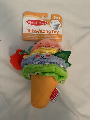 Melissa & Doug Ice Cream Take-Along Clip-On Infant Toy with Sound and Vibration 