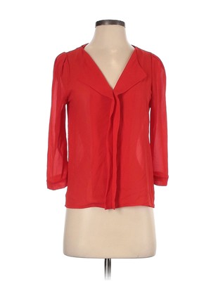 Manito USA Women Red 3/4 Sleeve Blouse S