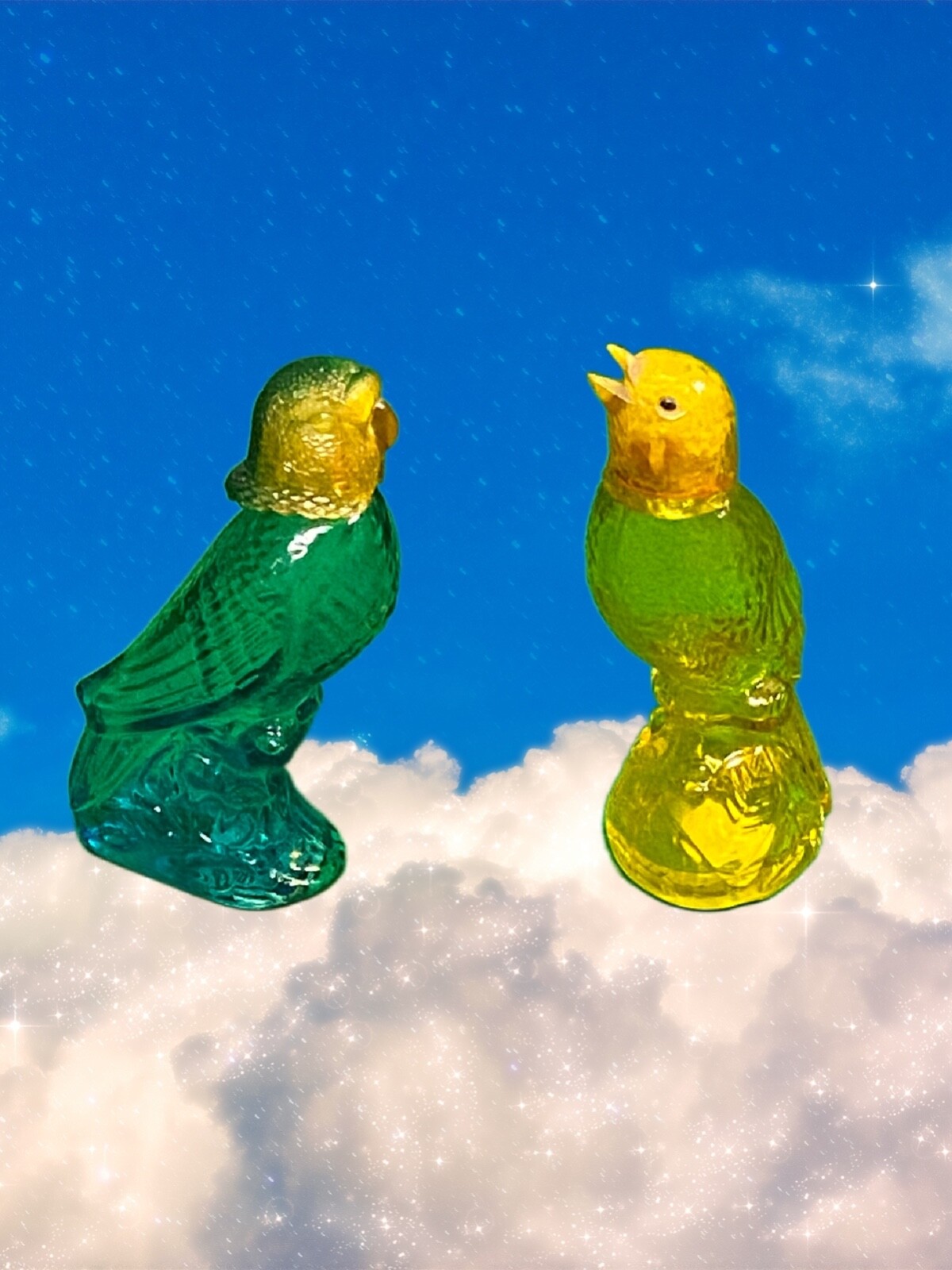 Avon Collectible Bird Perfume Bottle Set of 2