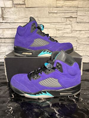 Size 8 - Jordan 5 Retro Alternate Grape Purple Suede Black (136027-500)