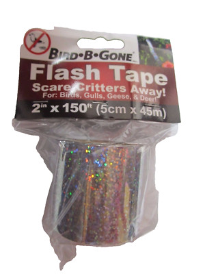 Bird B Gone Flash Tape 2'' x 150'  #MMAFT-SIL Scare away critters  NEW