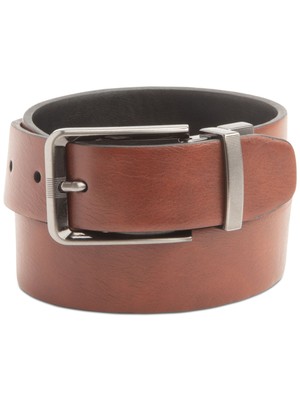 Пояс для платья ALFANI Mens Brown с реверсивным эластичным поясом из 100% полиуретана M 34-36