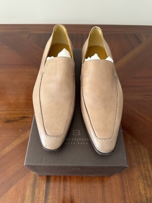 NEW $990 Hugo Boss Selection Brown Leather Men s Shoes US 9 UK 8 EU 42 Loafers