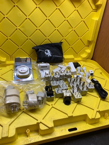 Big Lot Of Power And Network Converter Adapters, 45 Pieces, Japan Korea India...