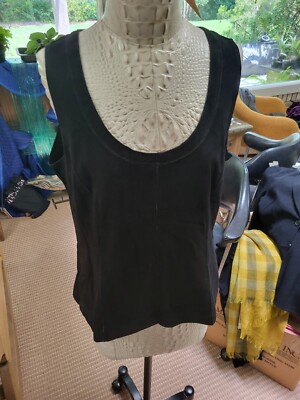 NWT Etcetera by Carlisle Suede Leather Top Sz 12 Black