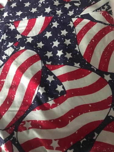 Lularoe TC Tall Curvy Leggings USA ???? Flags Red Gray Blue Stars Stripes New ??