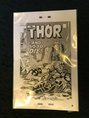 John Buscema Thor #190 Rare Large Production Art Cover Mono transparency sheet!