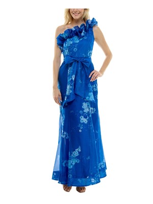 Женское синее вечернее платье TAYLOR Womens с завязывающимся поясом на подкладке без рукавов 8